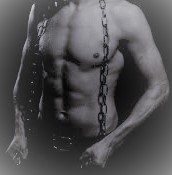 Sexy gay body with chains